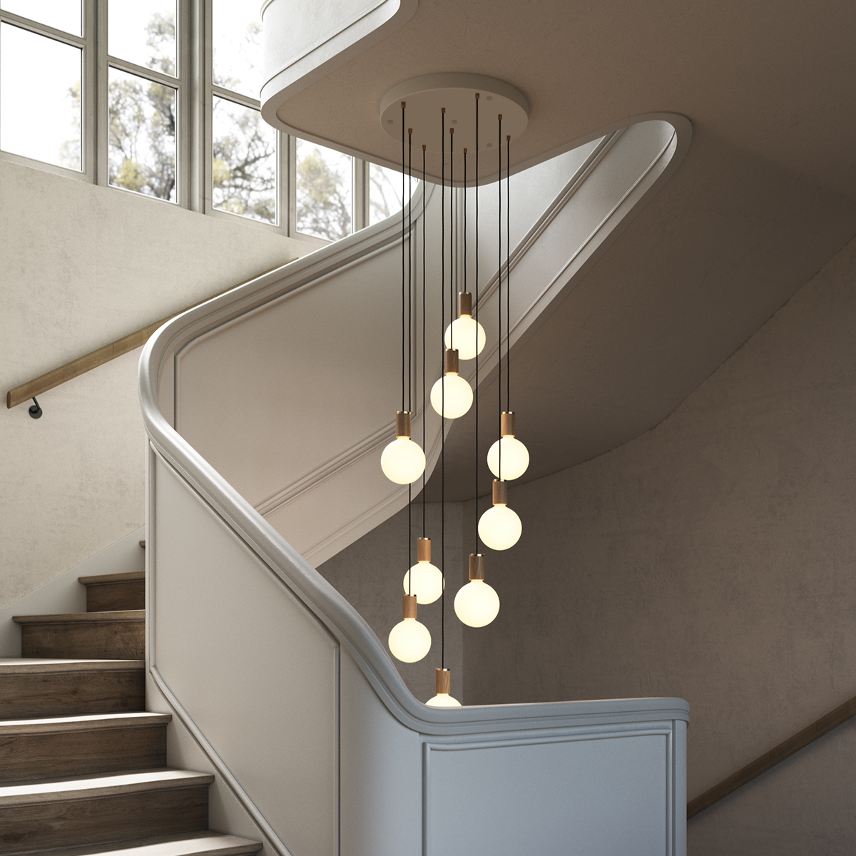 Tala Nine Pendant in Oak + Sphere IV