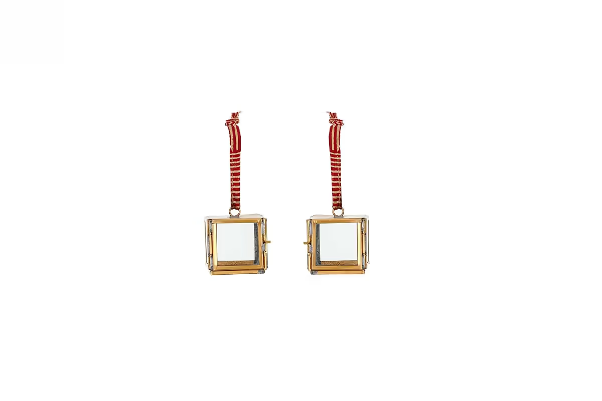 Nkuku - Tiny Kiko Box Decorations - Antique Brass (Set of 2)