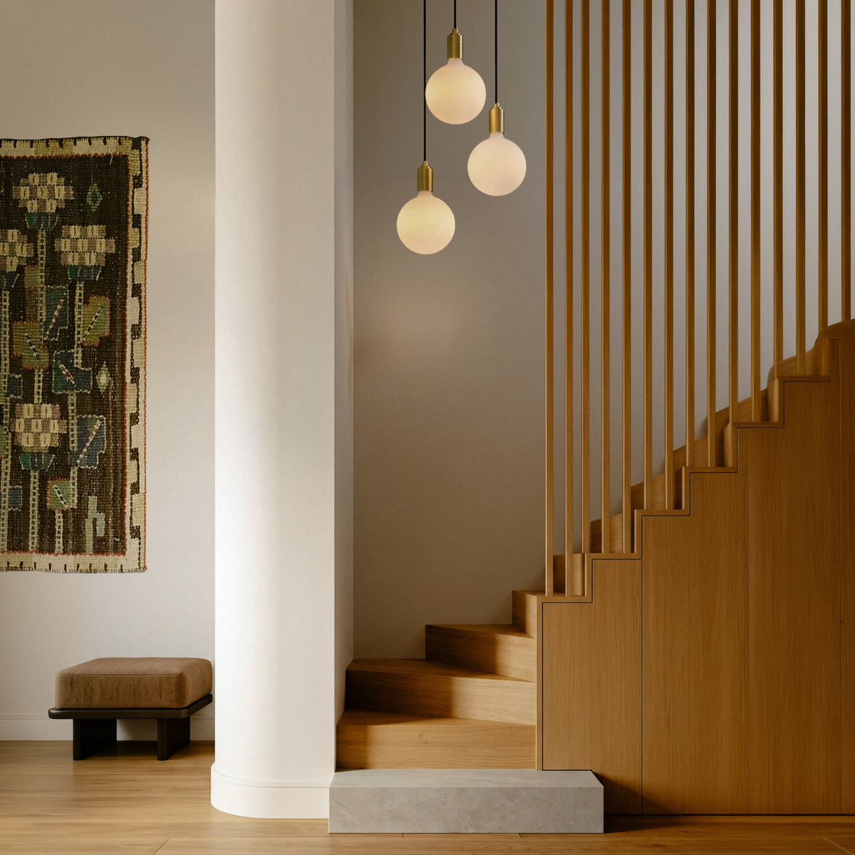 Tala Triple Pendant in Brass + Sphere IV