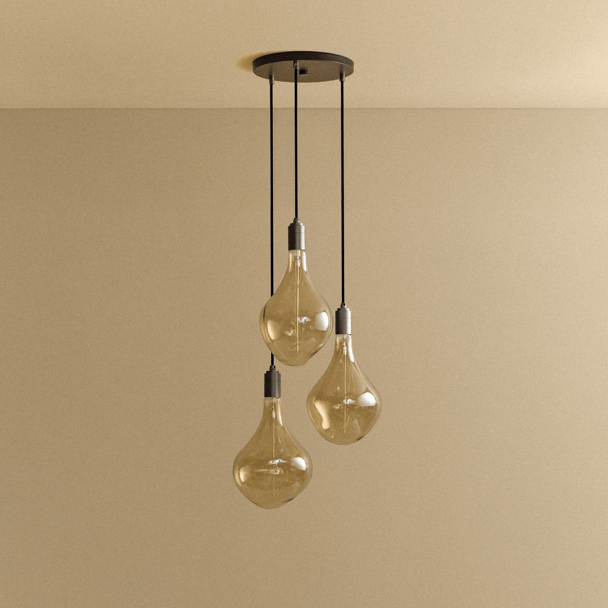 Tala Triple Pendant in Graphite + Voronoi II