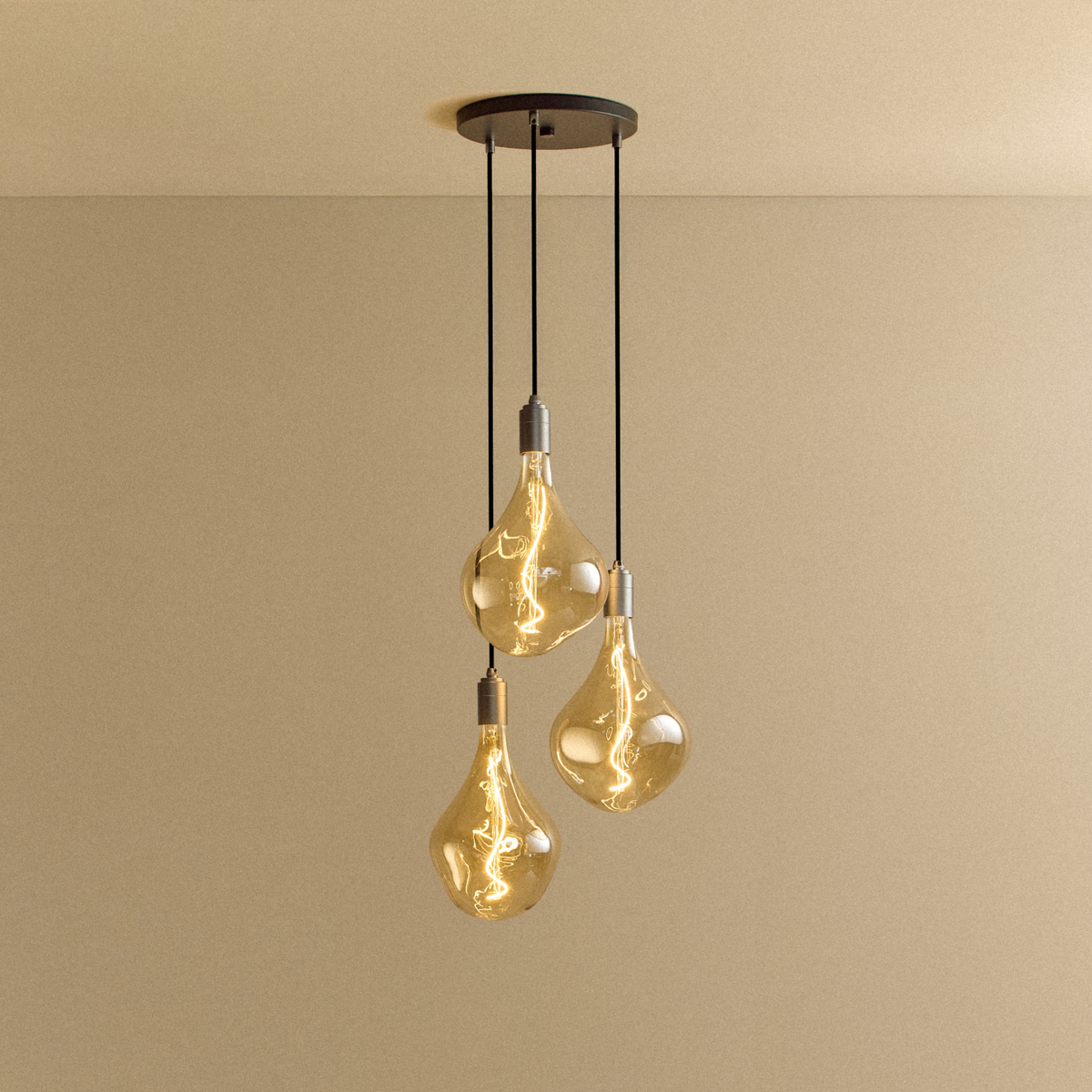 Tala Triple Pendant in Graphite + Voronoi II