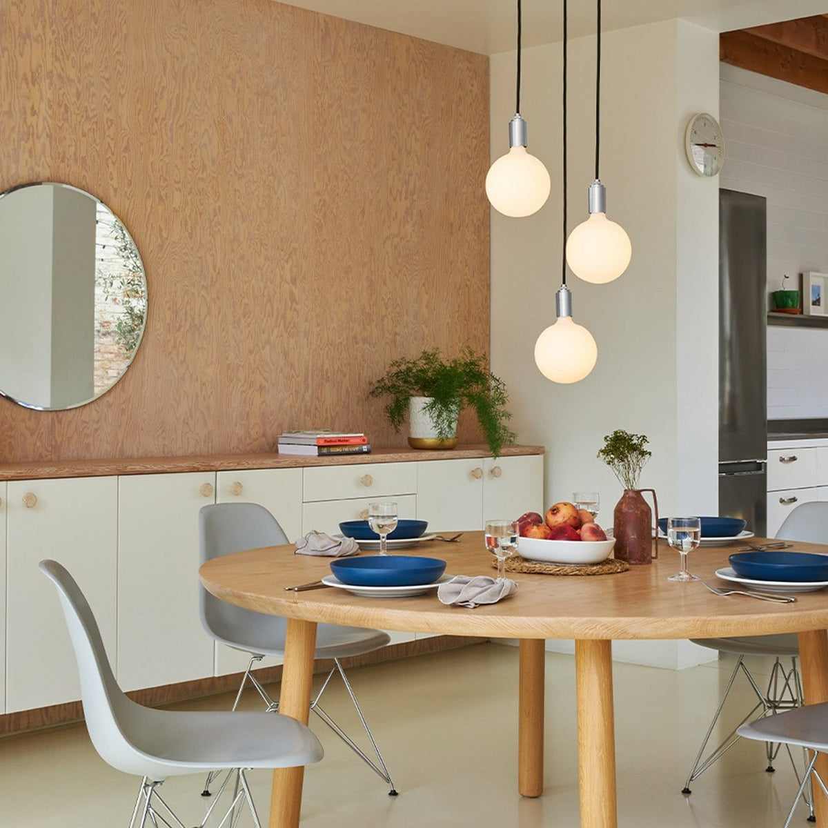 Tala Triple Pendant in Stainless Steel + Sphere IV