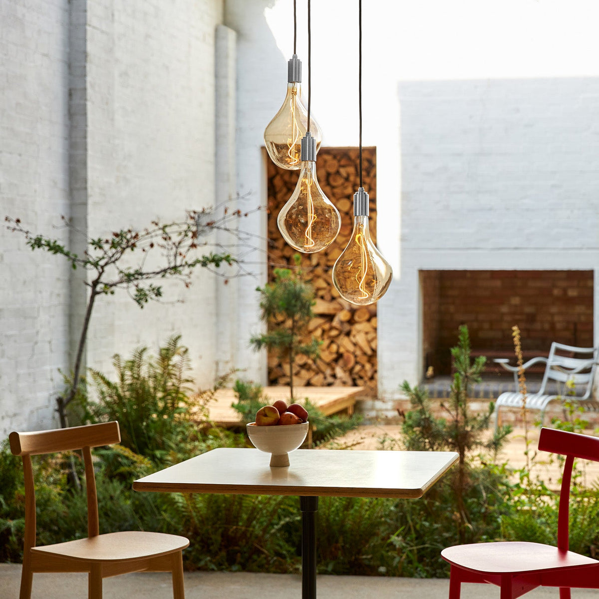 Tala Triple Pendant in Stainless Steel + Voronoi II