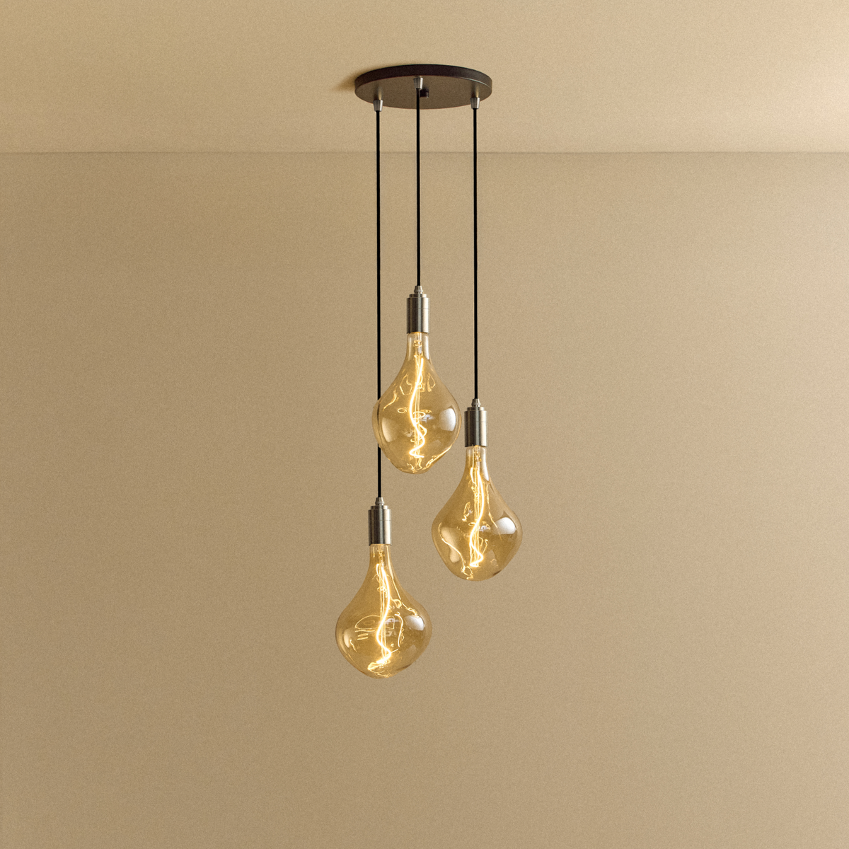 Tala Triple Pendant in Stainless Steel + Voronoi II