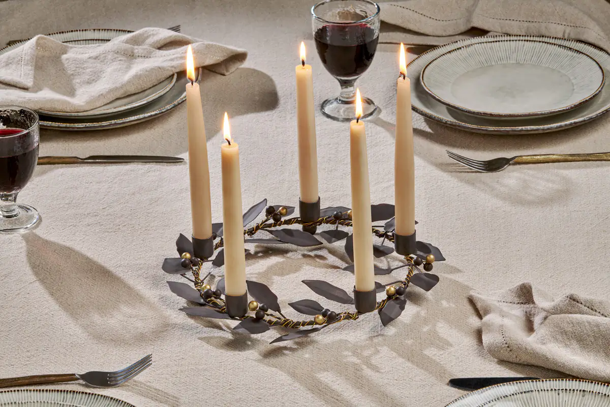 Nkuku - Tula Garland Candle Holder - Brass & Rust