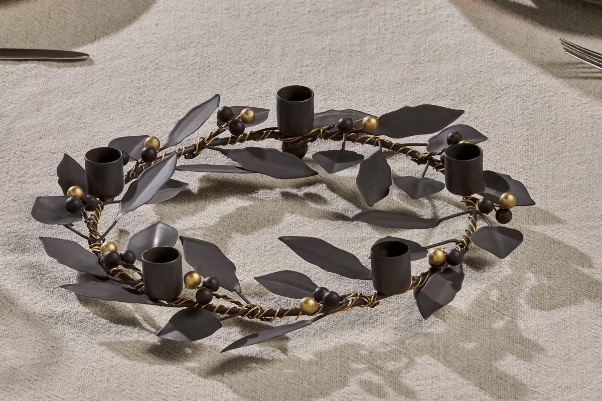 Nkuku - Tula Garland Candle Holder - Brass & Rust