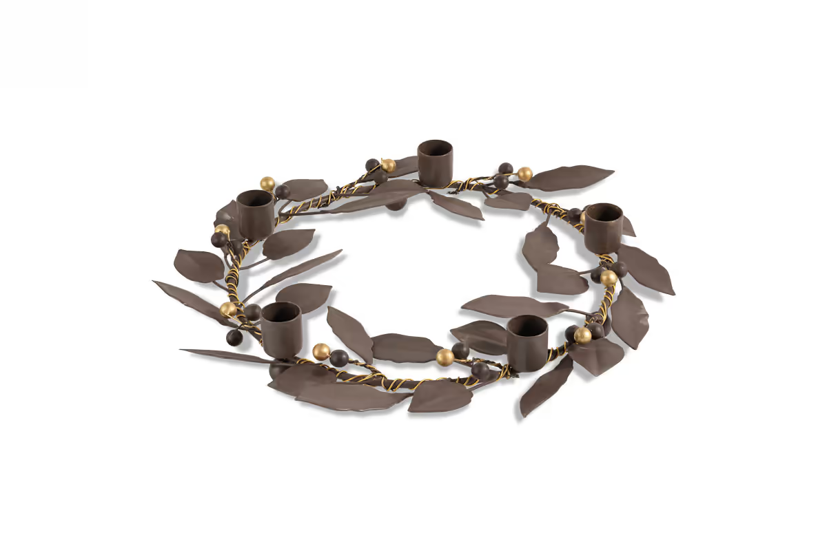 Nkuku - Tula Garland Candle Holder - Brass & Rust