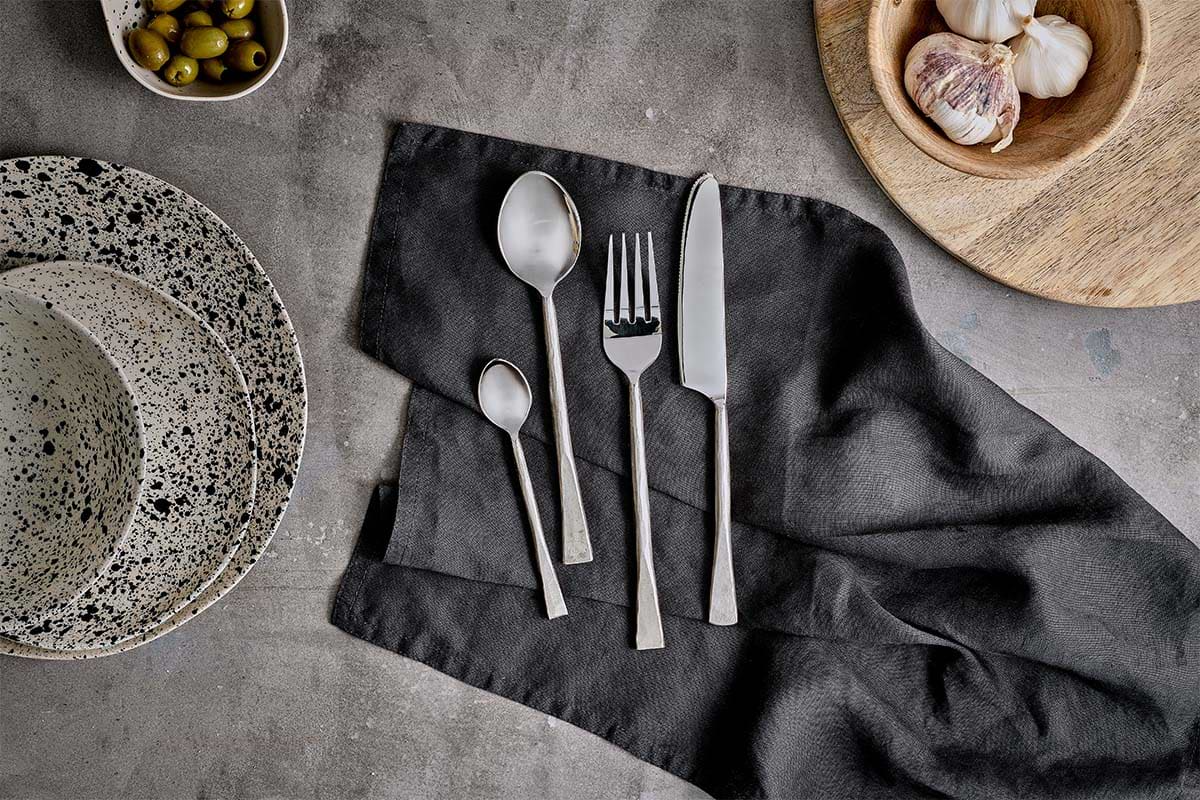 Nkuku - Usa Cutlery Set - Brushed Silver (Set of 16)