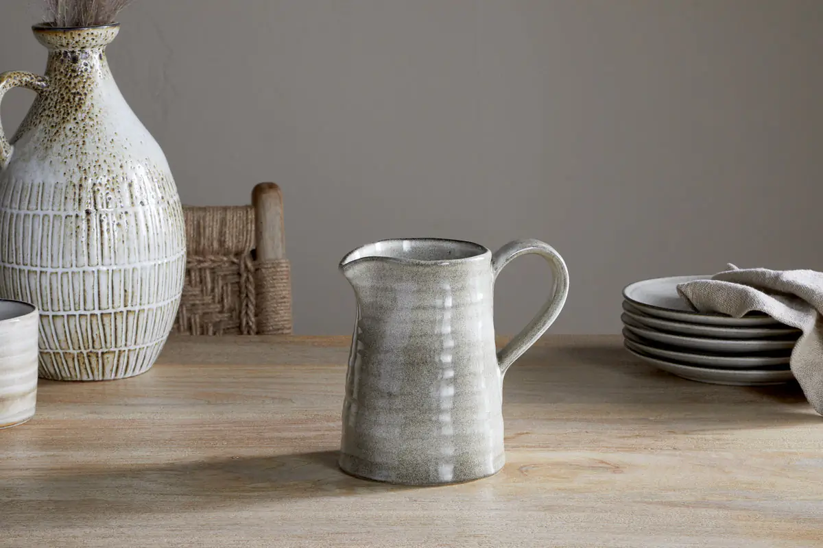 Nkuku - Valinha Earthenware Jug - Grey - Small
