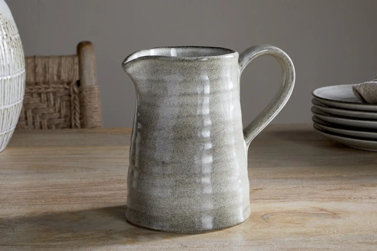 Nkuku - Valinha Earthenware Jug - Grey - Small