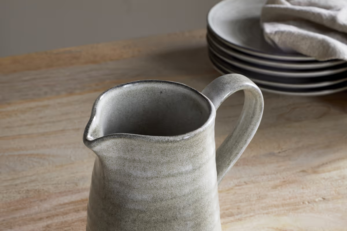 Nkuku - Valinha Earthenware Jug - Grey - Small
