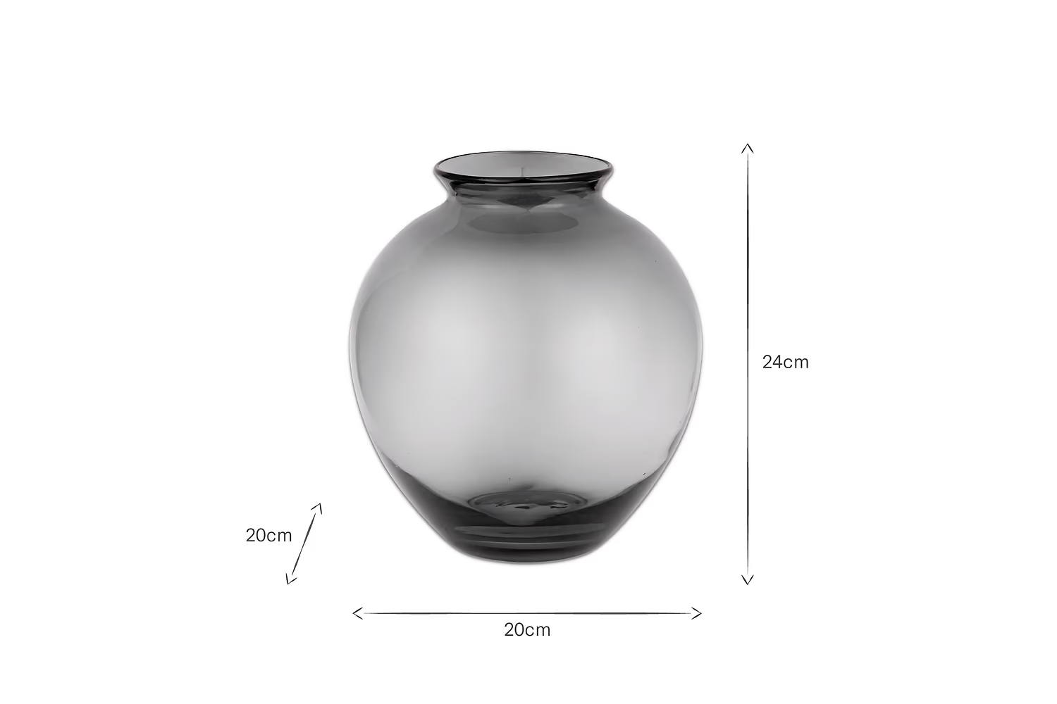 Nkuku - Vanita Glass Vase - Smoke - Wide