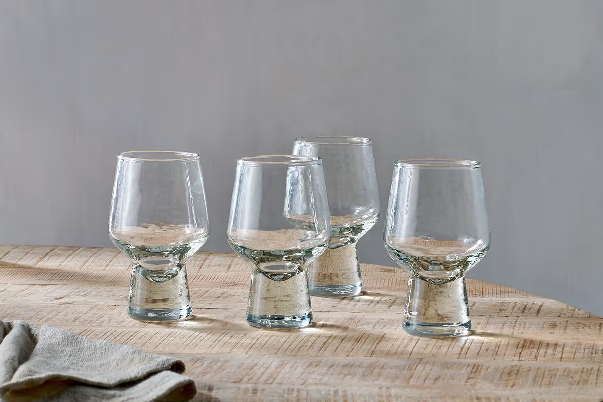 Nkuku - Visla Glass - Light Smoke (Set of 4)