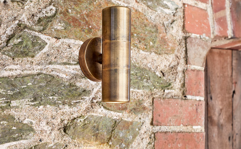 Nkuku Vitla Outdoor Wall Lamp - Antique Brass