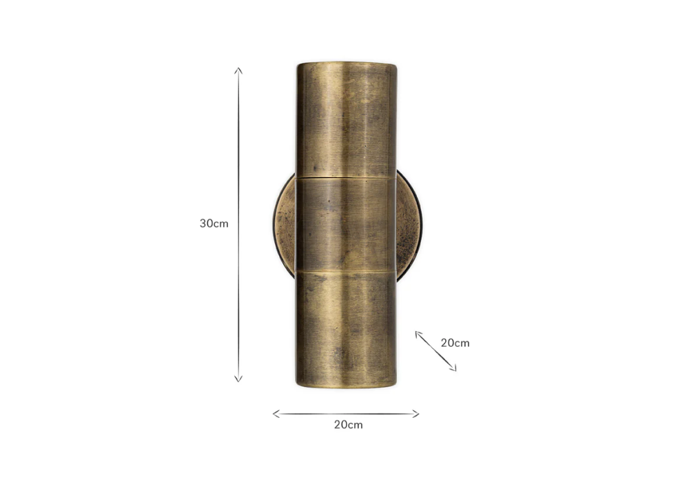 Nkuku Vitla Outdoor Wall Lamp - Antique Brass