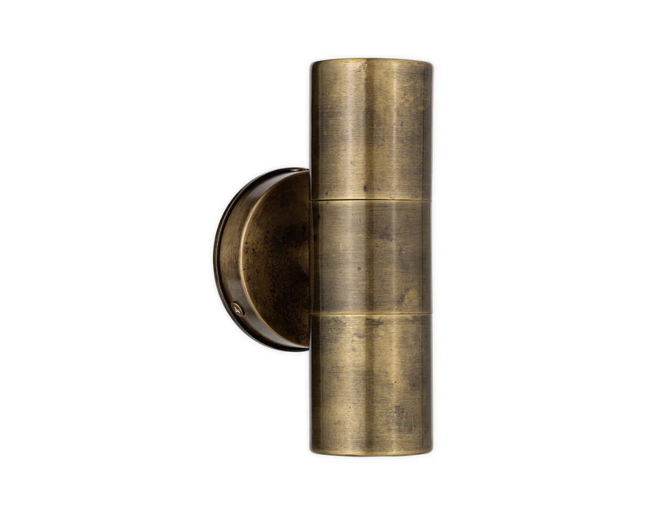 Nkuku Vitla Outdoor Wall Lamp - Antique Brass