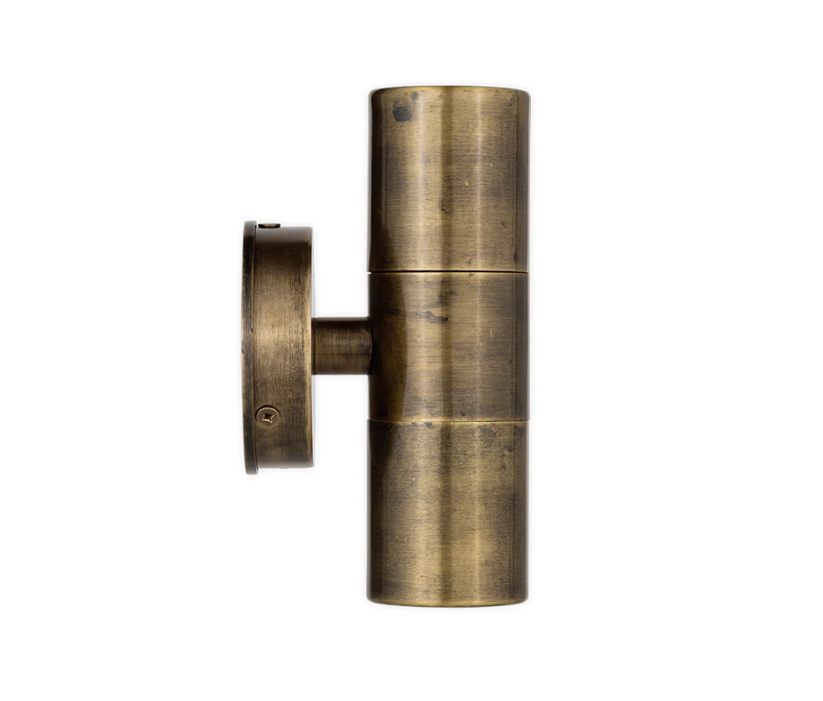 Nkuku Vitla Outdoor Wall Lamp - Antique Brass