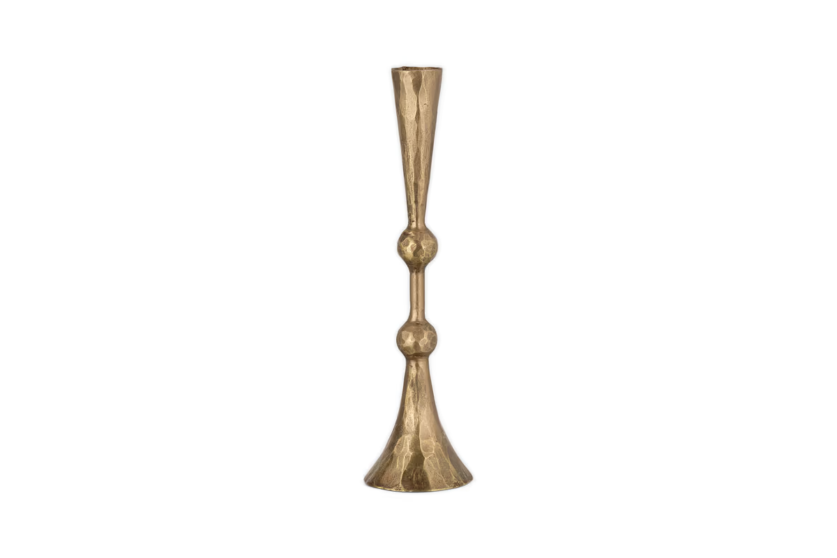 Nkuku - Javanee Candle Holder - Antique Brass - Medium