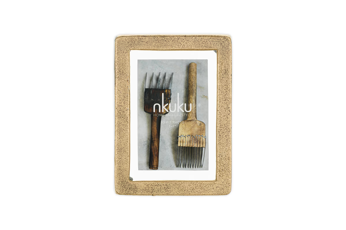 Nkuku - Jahala Wall Hung Photo Frame - Antique Brass - Small