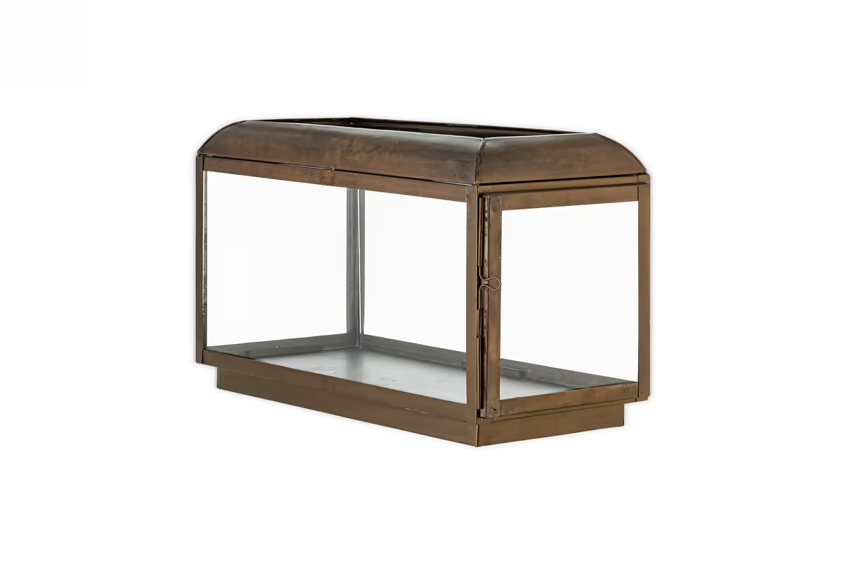 Nkuku - Kiwanda Wide Lantern - Antique Brass