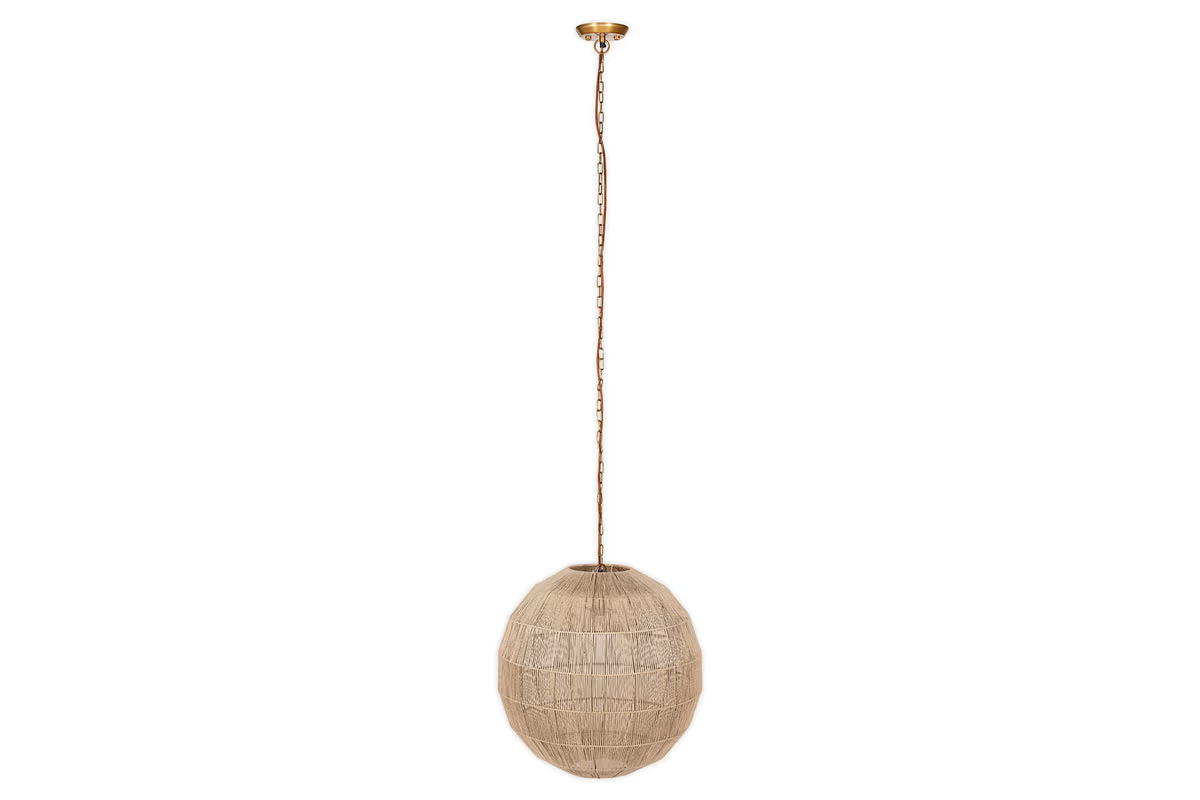 Nkuku - Nilaveli Woven Jute Sphere Pendant Light - Natural