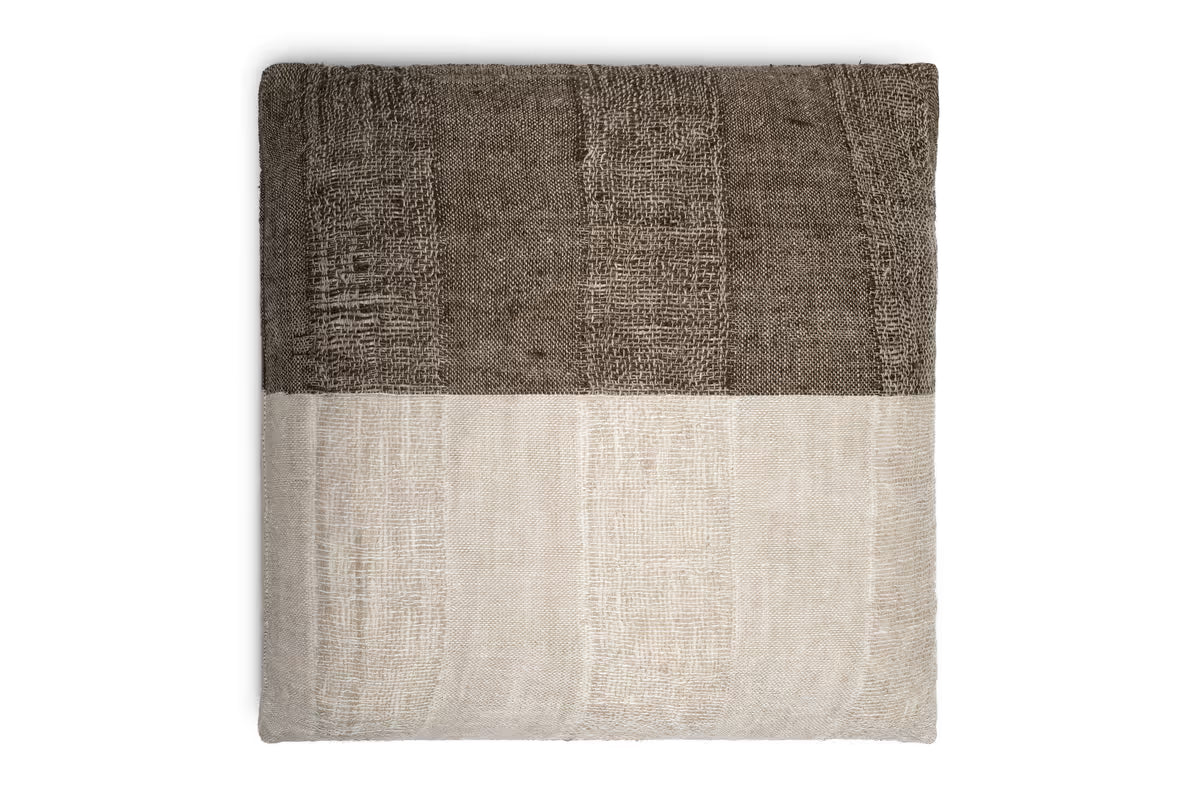 Nkuku - Munir Linen Cushion Cover - Charcoal - 50 x 50cm