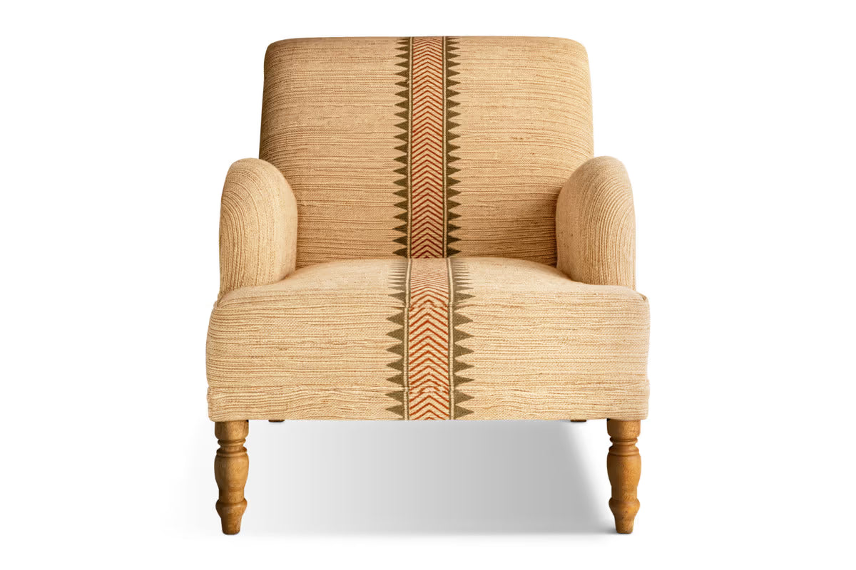 Nkuku - Zairya Jute & Cotton Armchair - Natural & Rust