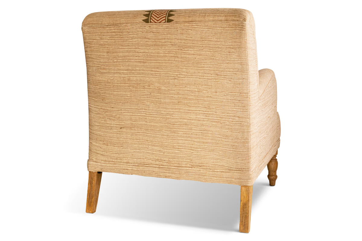 Nkuku - Zairya Jute & Cotton Armchair - Natural & Rust