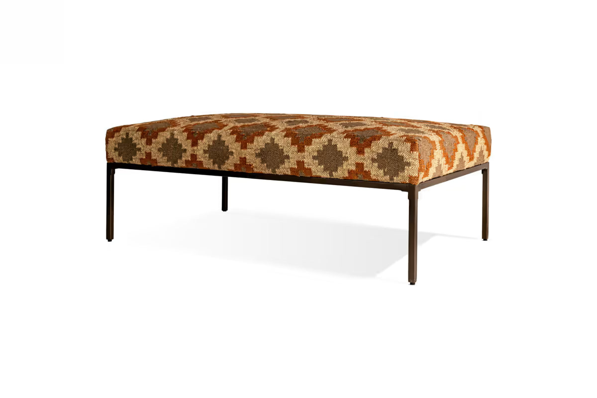 Nkuku - Valin Upholstered Ottoman - Rust