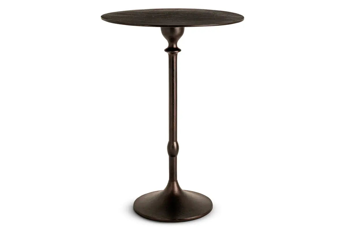 Nkuku - Lahar Cast Metal Tall Side Table - Aged Black