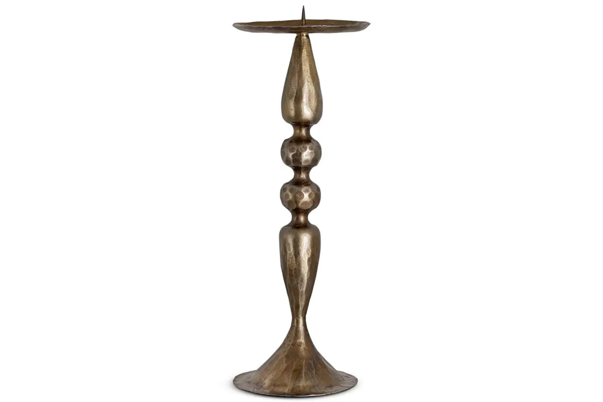 Nkuku - Ayo Pillar Candle Holder - Brass - Without Candle