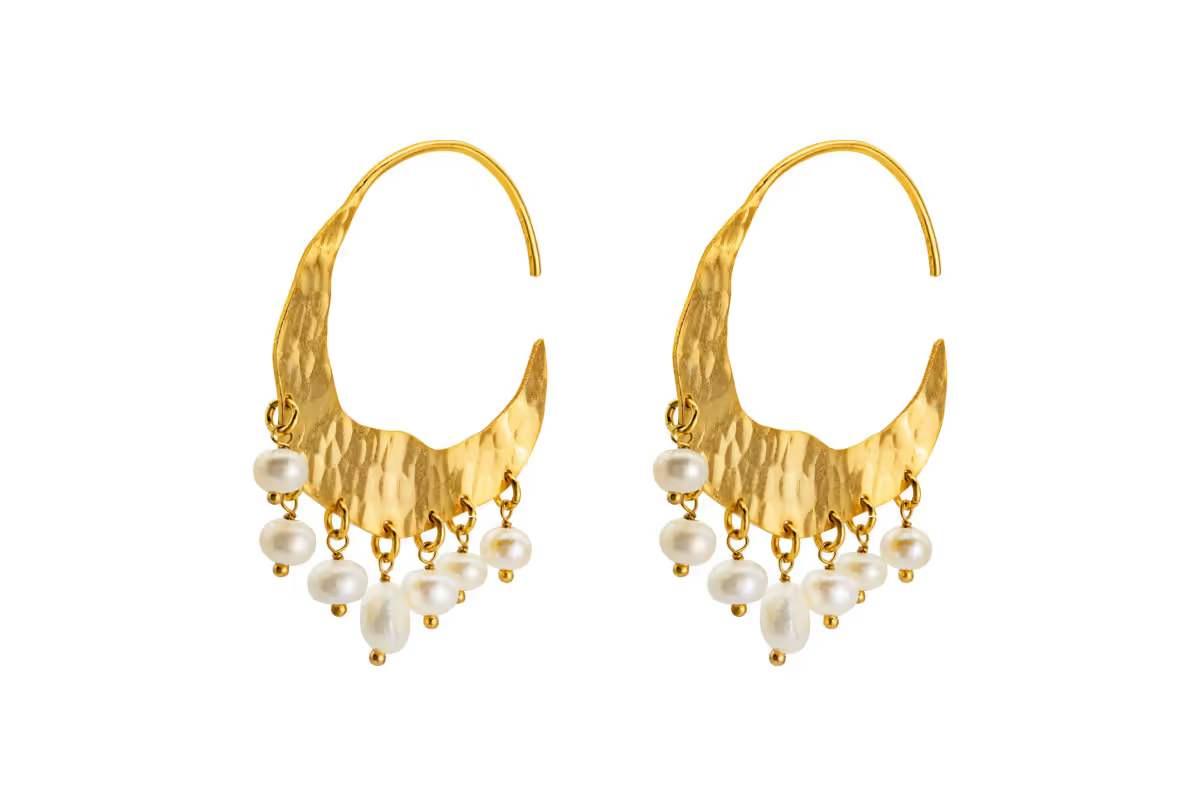 Nkuku - Parahu Pearl Earrings - White