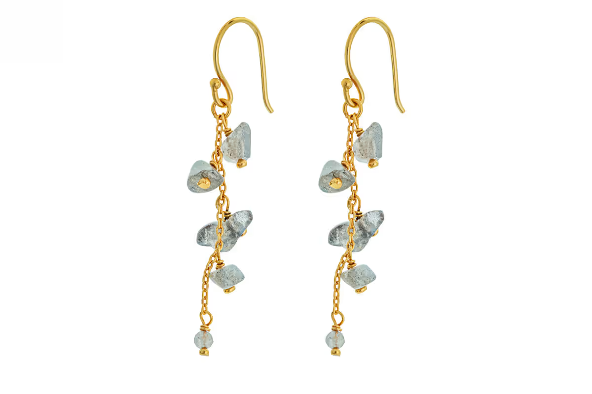 Nkuku - Jaradi Labradorite Earrings - Gold