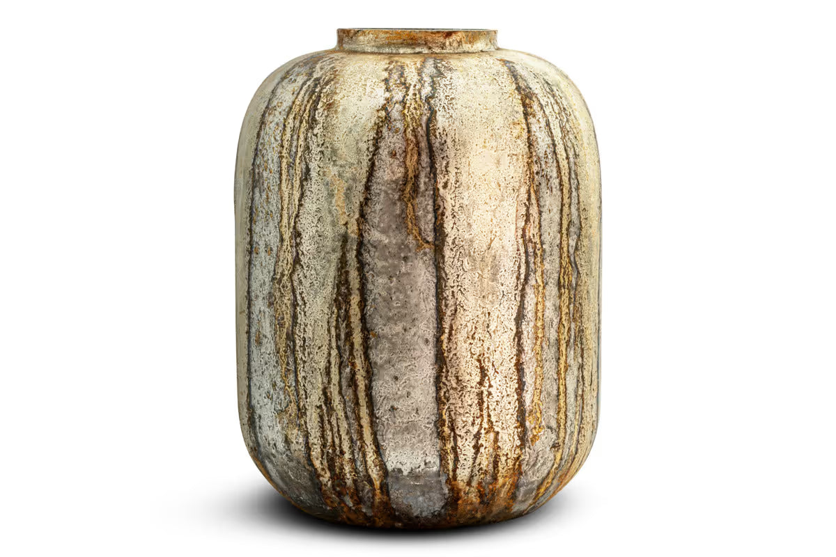 Nkuku - Hamira Recycled Glass Vase - Silver Rust