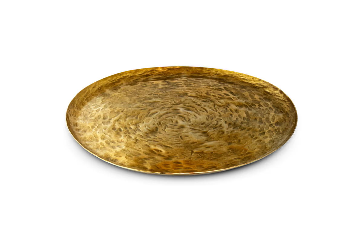 Nkuku - Oorja Round Tray - Brass