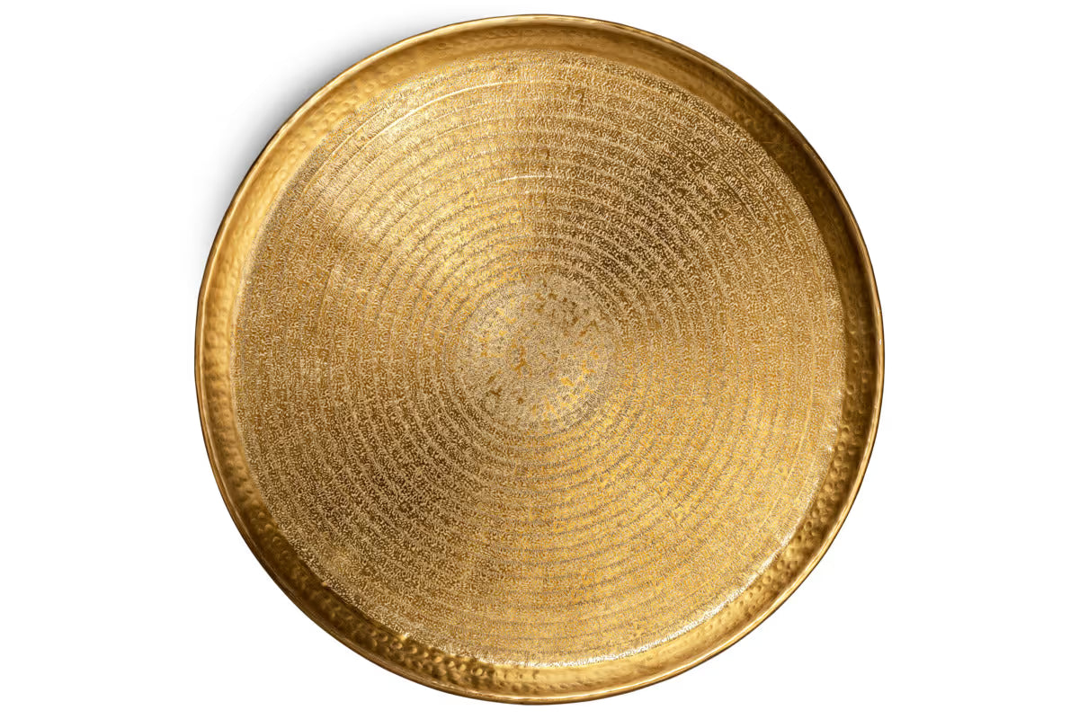 Nkuku - Amai Etched Round Tray - Brass