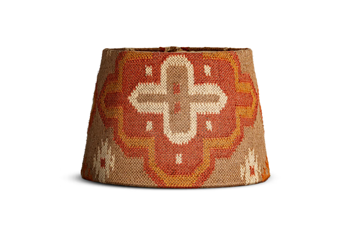 Nkuku - Yatra Jute Kilim Lampshade - Rust & Natural - Large