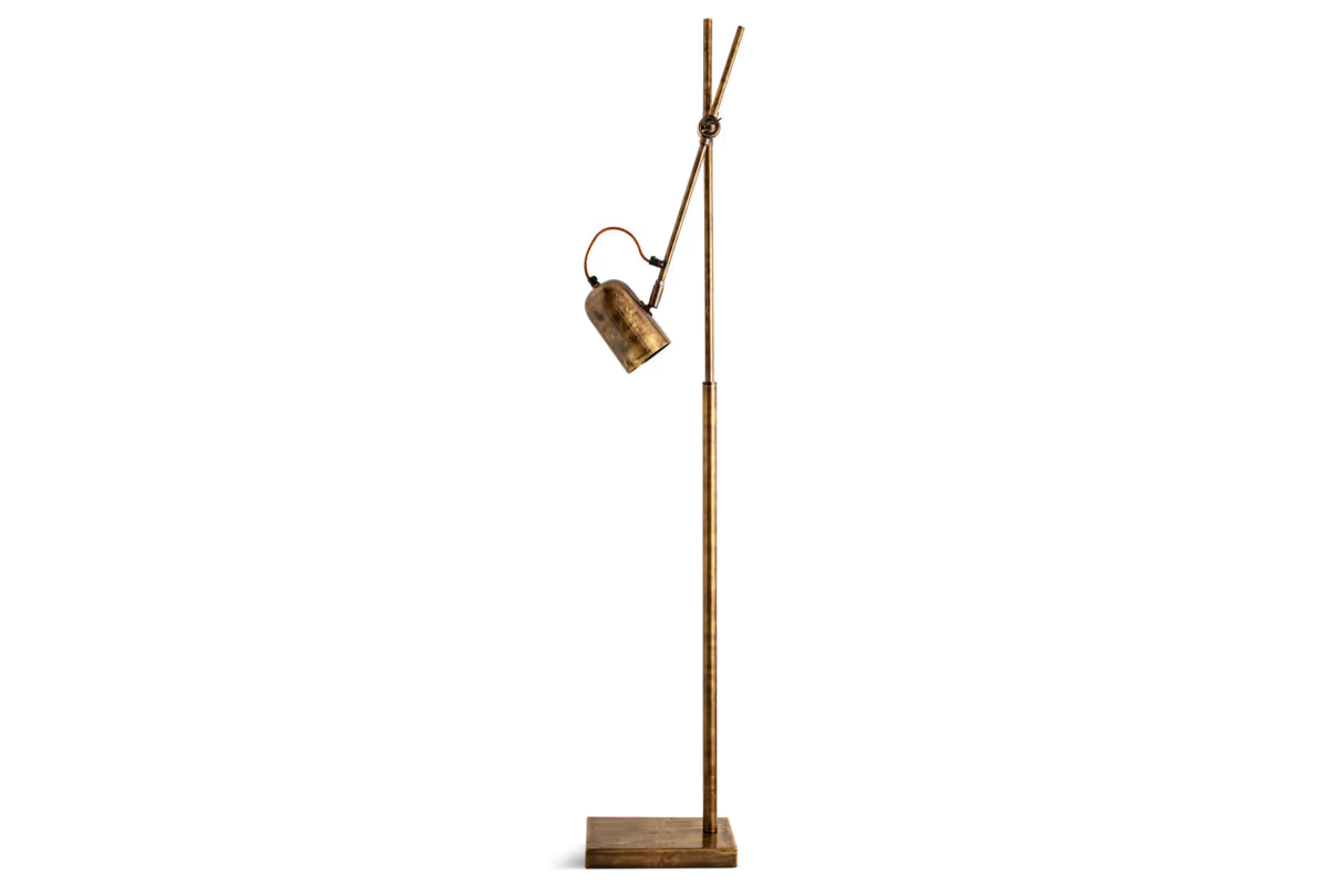 Nkuku - Thenkara Directional Floor Lamp - Antique Brass