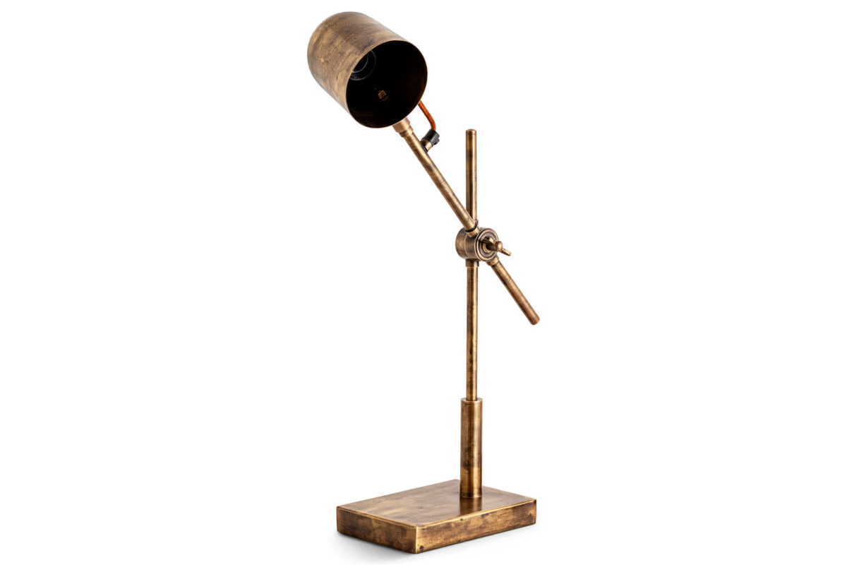 Nkuku - Thenkara Directional Desk Lamp - Antique Brass
