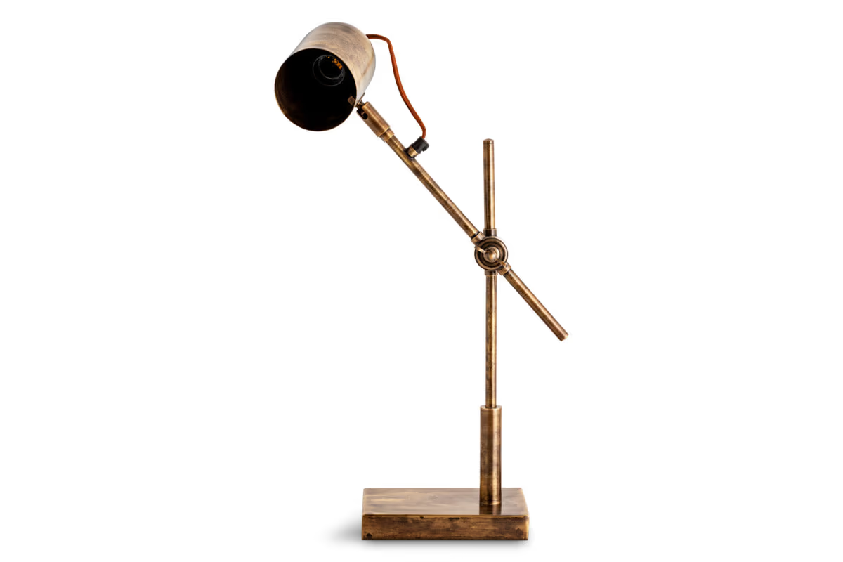 Nkuku - Thenkara Directional Desk Lamp - Antique Brass