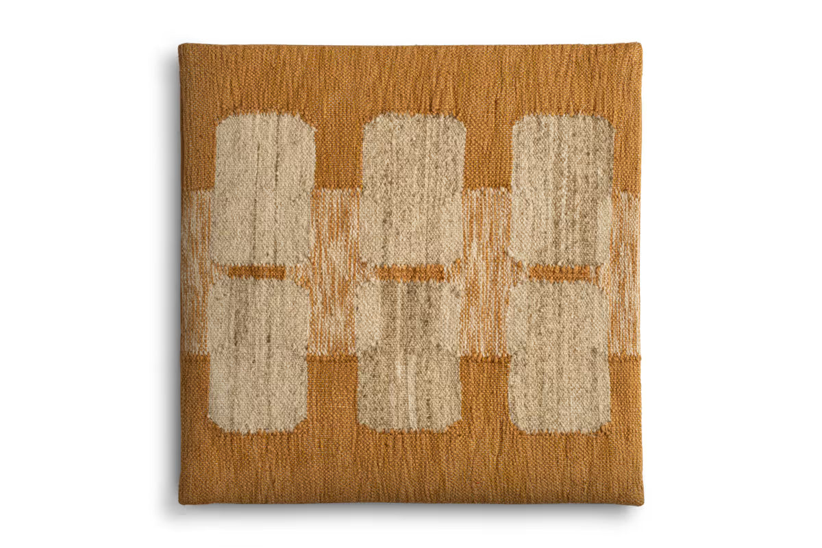 Nkuku - Akki Wool & Cotton Cushion Cover - Ochre - 50 x 50cm Without Cushion Inner