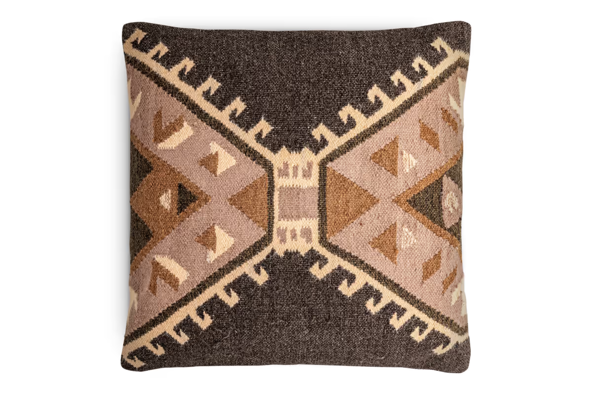Nkuku - Shukhi Wool & Cotton Cushion Cover - Black & Brown