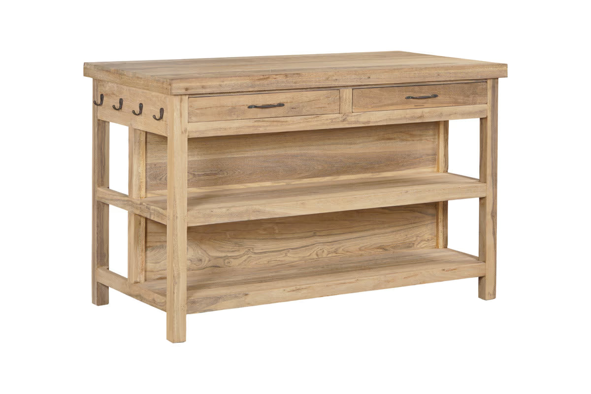 Nkuku - Tivu Reclaimed Wood Kitchen Island - Natural