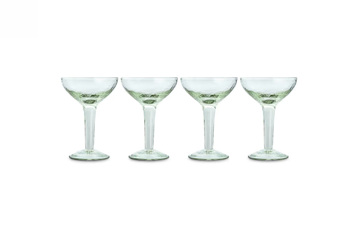 Nkuku - Yala Hammered Champagne Coupe - Clear - (Set of 4)