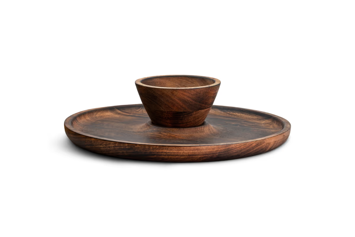 Nkuku - Sindar Serving Tray with Bowl - Natural