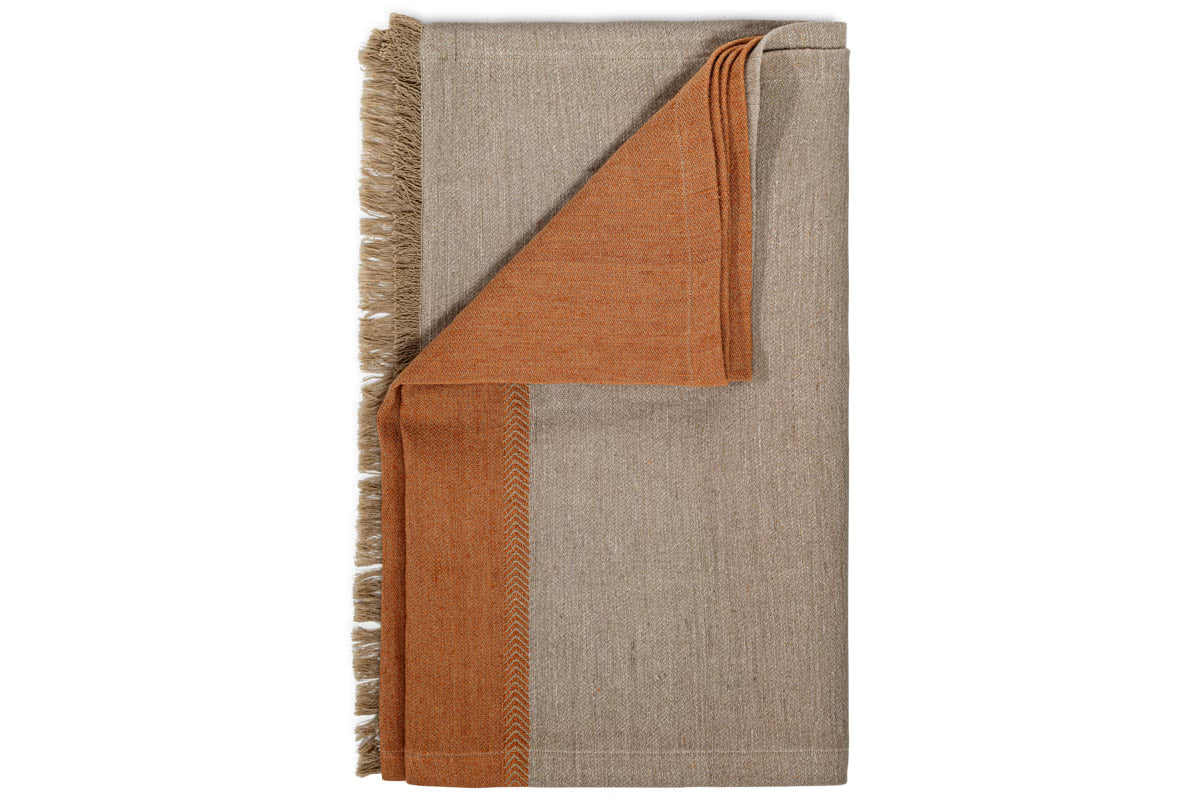 Nkuku - Geet Table Runner - Natural & Rust