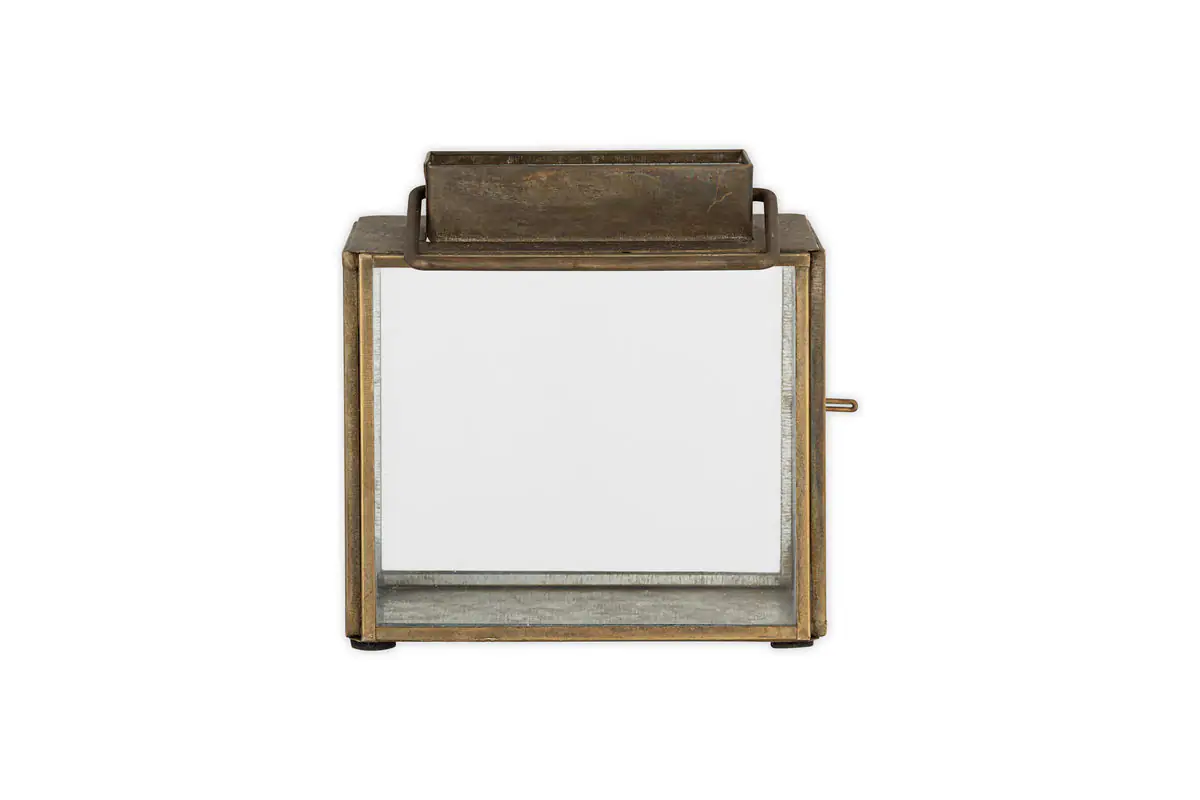 Nkuku - Obi Mini Table Lantern - Antique Brass - Small