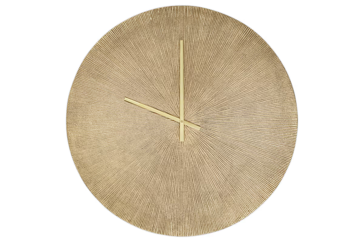 Nkuku - Zuwena Etched Wall Clock - Antique Brass - Large