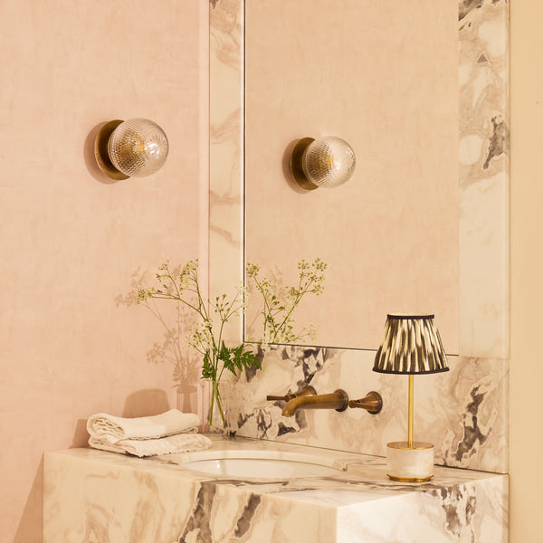 Pooky - Smaller Burgh Ip54 Wall Light - Glass And Brass
