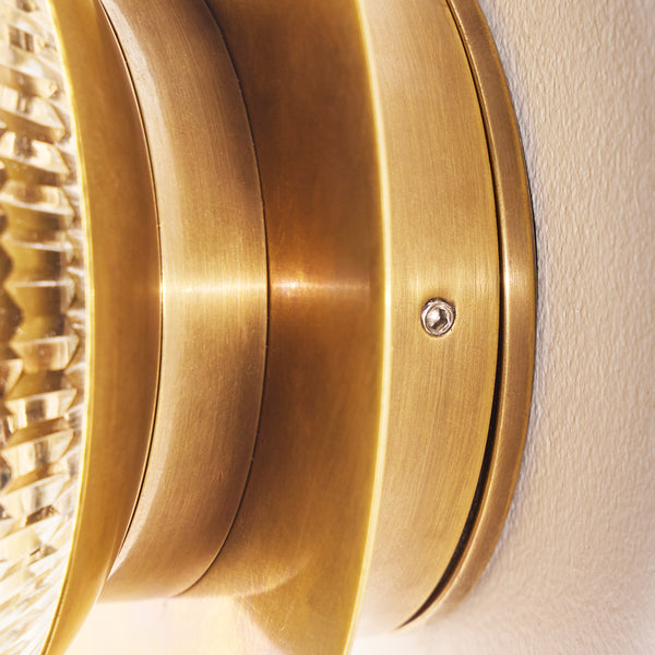 Pooky - Larger Burgh Ip54 Wall Light - Glass And Brass